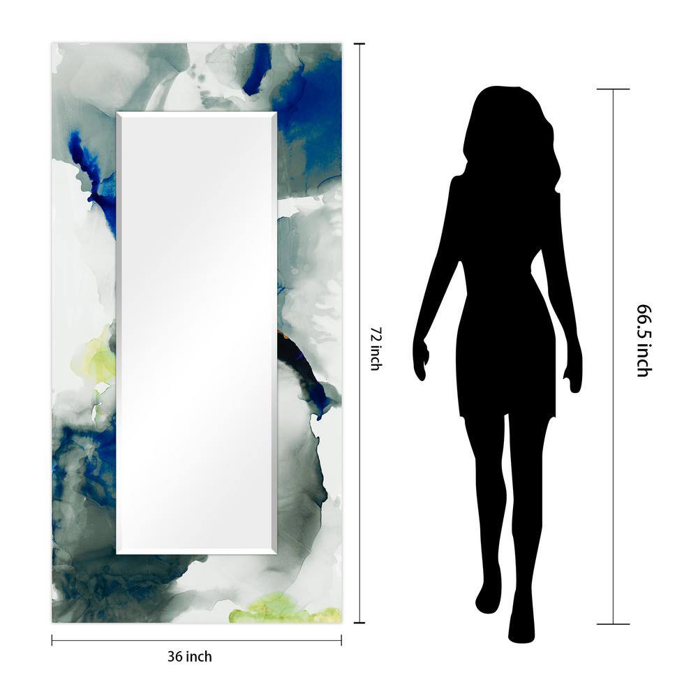 Ephemeral Abstract 72" x 36" Frameless Beveled Vanity Mirror