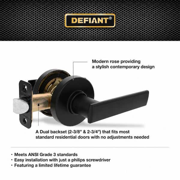 Defiant Westwood Matte Black Hall/Closet Door Handle with Round