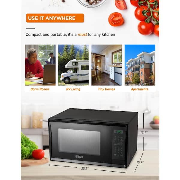 1.1 Cu. ft. Stainless Steel Hamilton Beach 1000W Mid Size Black Microwave  Oven