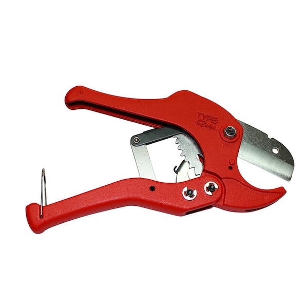 Plastic Hose Ratcheting Tools Red 42mm 1-5/8" PVC Plumbing Pipe Cutter Tool 
