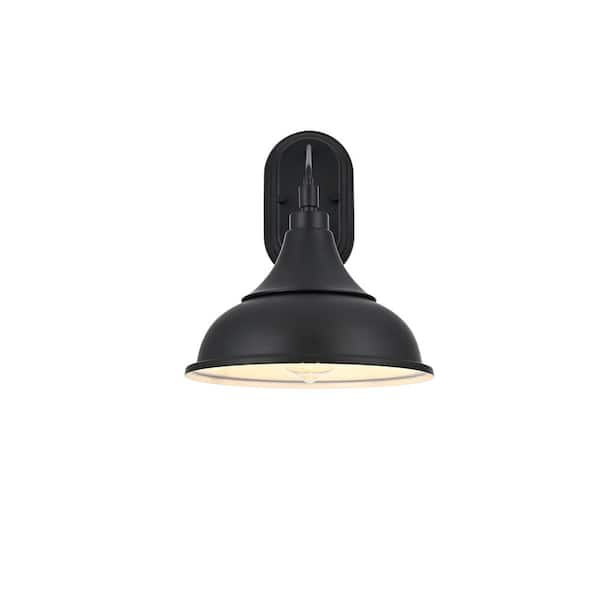 13.5 in. Black Outdoor Hardwired Wall Sconce with No Bulbs Included