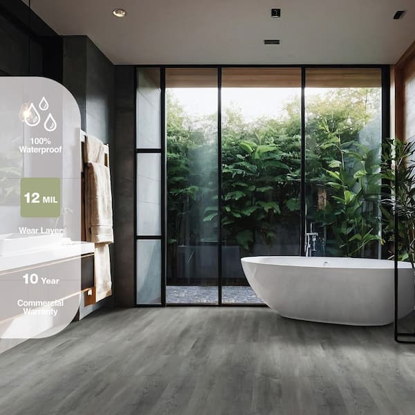 Pelican 12 MIL x 7 in. W x 48 in. L Waterproof Click Lock Luxury Vinyl Plank Flooring (23.8 sq.ft./Case)