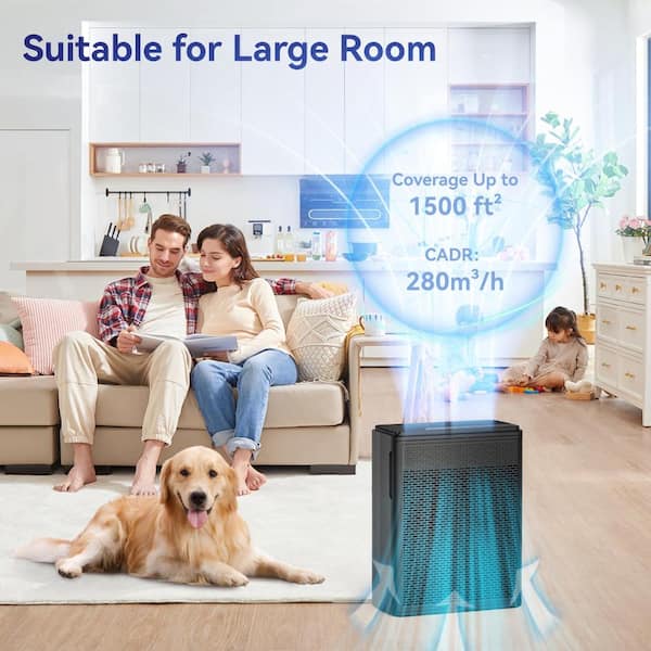 Air Purifiers for Home Large Room Up to 1500 sq. ft. with H13 HEPA Filter with Washable Pre-Filter, Timer, Child Lock