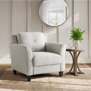 Harvard Beige Microfiber with Curved Arm Chair