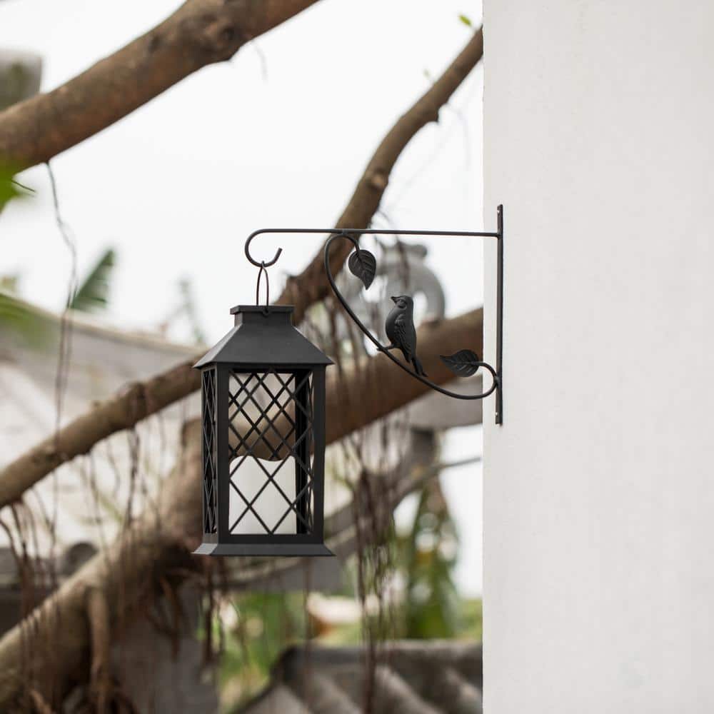 Decorative Black Metal Bird Wall Planter Hook