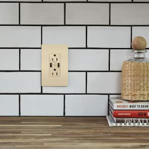 radiant 15 Amp 125-Volt Tamper Resistant GFCI Residential/Commercial Decorator Duplex Outlet with A/A USB, Ivory