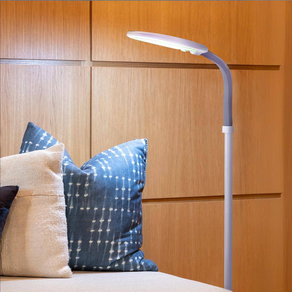 Arcadian Arc Adjustable 55" White LED Floor Lamp for Kids