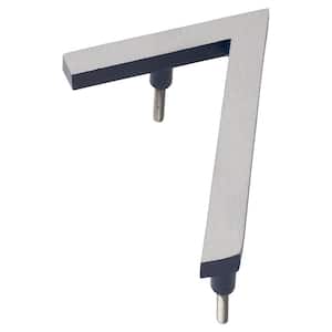 4 in. Satin Nickel/Navy 2-Tone Aluminum Floating or Flat Modern House Number 7