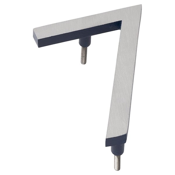 Montague Metal Products 4 in. Satin Nickel/Navy 2-Tone Aluminum Floating or Flat Modern House Number 7