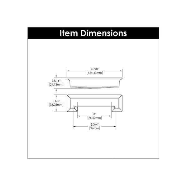 Hickory Hardware Studio 3-in or 3-3/4-in (96mm) Center to Center Oil-Rubbed Bronze Highlighted Rectangular Cup Drawer Pull