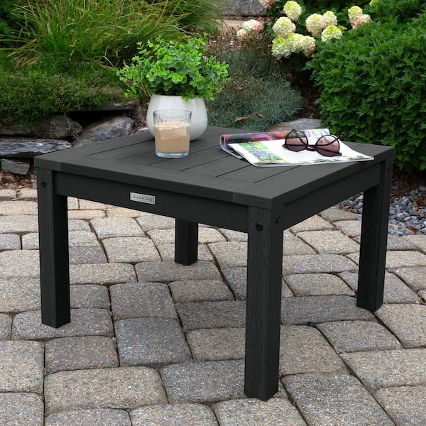 Adirondack Black Square Recycled Plastic Outdoor Side Table