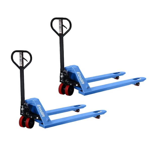 Eoslift 27 in. x 48 in. Standard M25D Manual Pallet Jack 5,500 lbs. with Polyurethane Wheels (2-Pack)