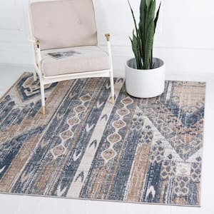 Portland Orford Navy/Tan 6 ft. x 6 ft. Square Area Rug