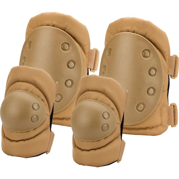 BARSKA Loaded Gear Flat Dark Earth Polyester CX-400 Elbow and Knee Pads