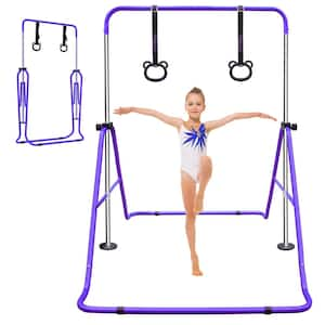 Purple Multi-Functional Adjustable Height Children's Horizontal Gymnastic Bar With Bear Rings