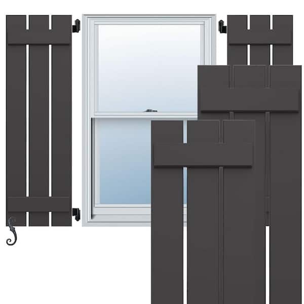 Ekena Millwork EnduraCore Two Board Spaced 11-1/4 in. W x 32 in. H Board and Batten Composite Shutters Pair in Shadow Mountain