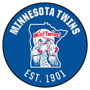 Minnesota Twins Blue 2 ft. x 2 ft. Round Area Rug