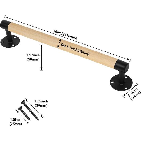 2-Pack Heavy Duty Barn Door Pull Handles – Cast Iron, 28cm, Black For Garage/Shed/Garden Gate
