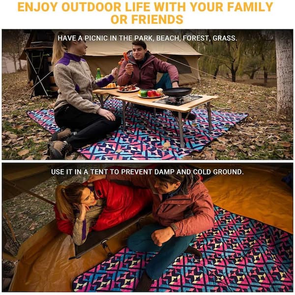 Kingcamp 3-layered Portable Outdoor Waterproof Roll Up Picnic Blanket  W/carry Handle For Beach, Camping, Or Hiking : Target
