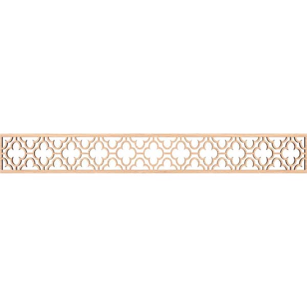 Ekena Millwork Chicago Fretwork 0.375 in. D x 46.5 in. W x 6 in. L Red Oak Wood Panel Moulding