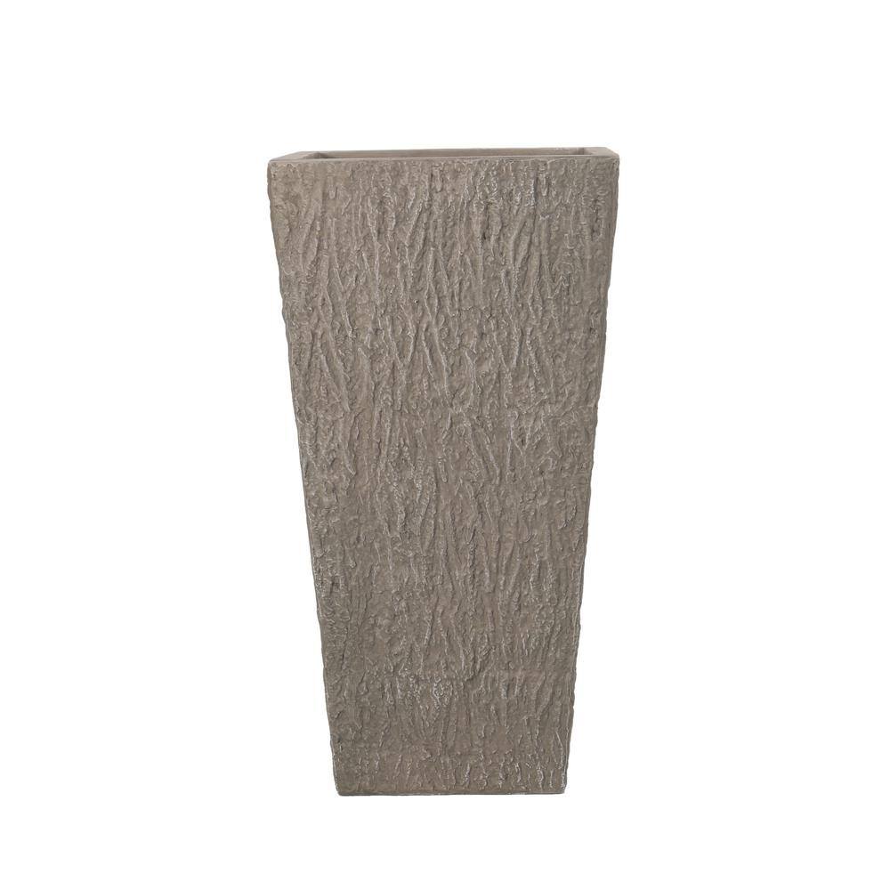 Leiman 31 in. Tall Brown Wood Lightweight Concrete Outdoor Patio Planter price history on PriceWatchPro