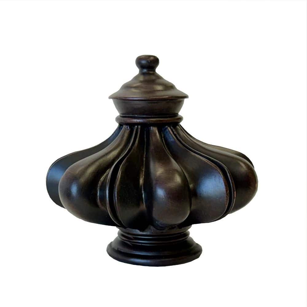 Mix and Match English Walnut Resin ISTANBUL Drapery Finial for 1-3/8 in. Dia Wood Curtain Rod price history on PriceWatchPro