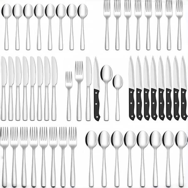 18/8 Stainless Steel Silverware and Cutlery Set for 8 People for Home Kitchen, Restaurant and Hotel Use (48-Pack)