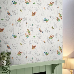 Aviary Natural Removable Wallpaper