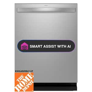 Profile 24 in. Smart Built-In Top Control Fingerprint Resistant Stainless Dishwasher with Microban Technology, 45 dBA