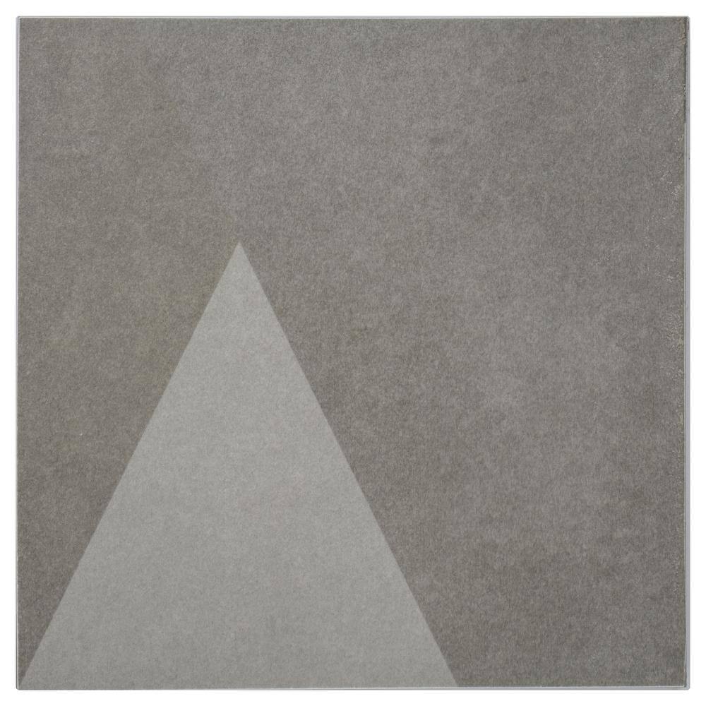 Gray Geometric Matte Porcelain 8x8 Wall Tile