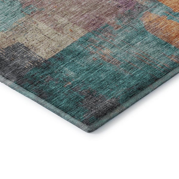 Mayfield Premium Machine Washable Abstract AMF1779 Charcoal 3 ft. x 4 ft. Area Rug