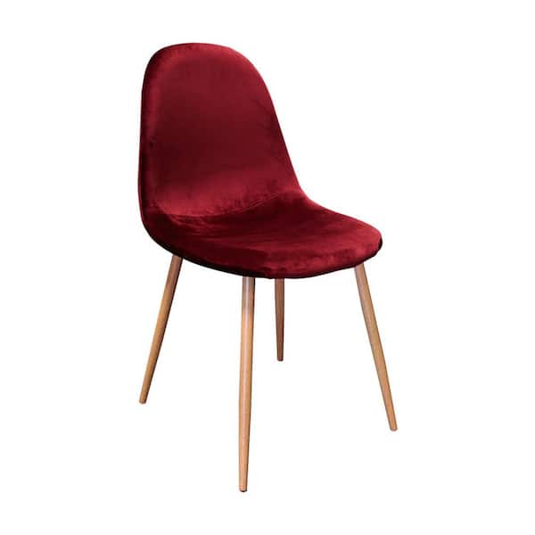 Unbranded Bernard Bordeaux Velvet Side Chairs (Set of 4)
