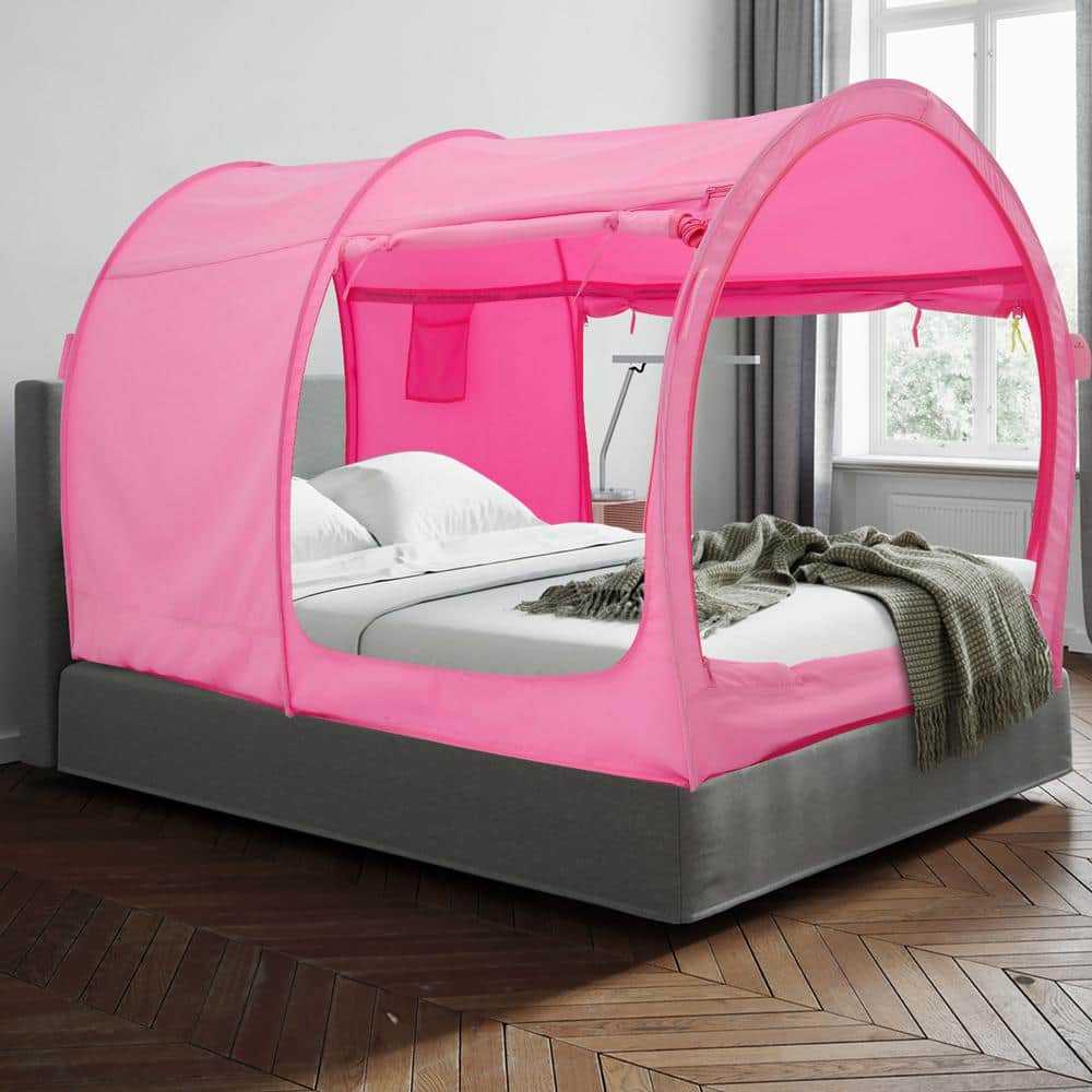 Pink Twin Indoor Privacy Bed Tent Canopy
