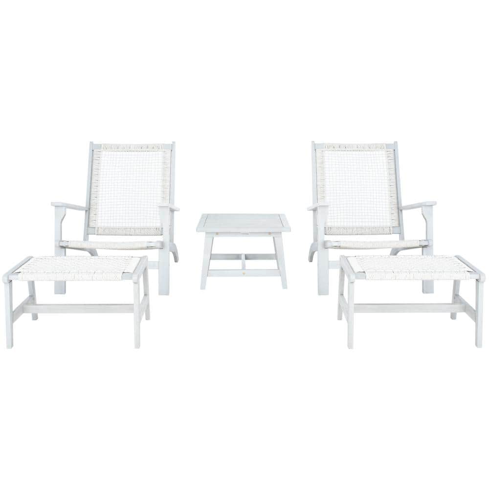 SAFAVIEH Chantelle Gray 5Piece Acacia Wood Outdoor Lounge Chair Set