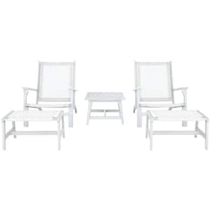 Chantelle Gray 5-Piece Acacia Wood Outdoor Lounge Chair Set without Cushion