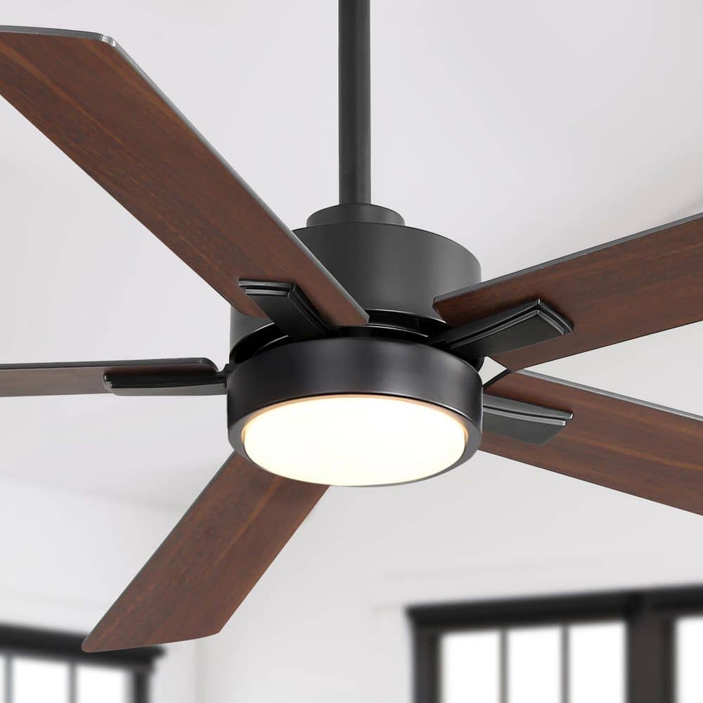 Charlie 52 in. Integrated LED Indoor Black Ceiling Fans with Light and Remote Control Included price history on PriceWatchPro