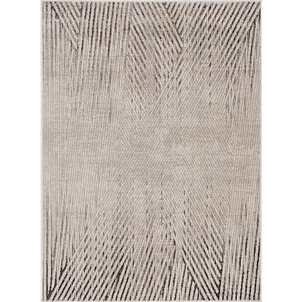 Aleah Ivory/Grey 8 ft. x 11 ft. Area Rug