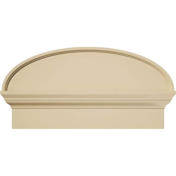 Ekena Millwork 24-in. W x 12-7/8-in. H x 2-3/4-in. P Elliptical Smooth Signature Urethane Combination Pediment, Primed Tan