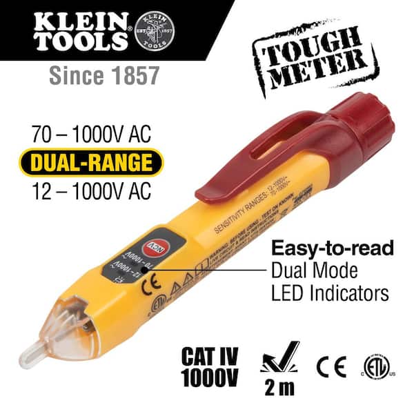 Klein Tools 3-Piece AC/DC Voltage Tester, 12V-1000-Volt AC Dual Range  Non-Contact Voltage Tester & GFCI Receptacle Tester Tool Set M2O41267KIT -  The Home Depot
