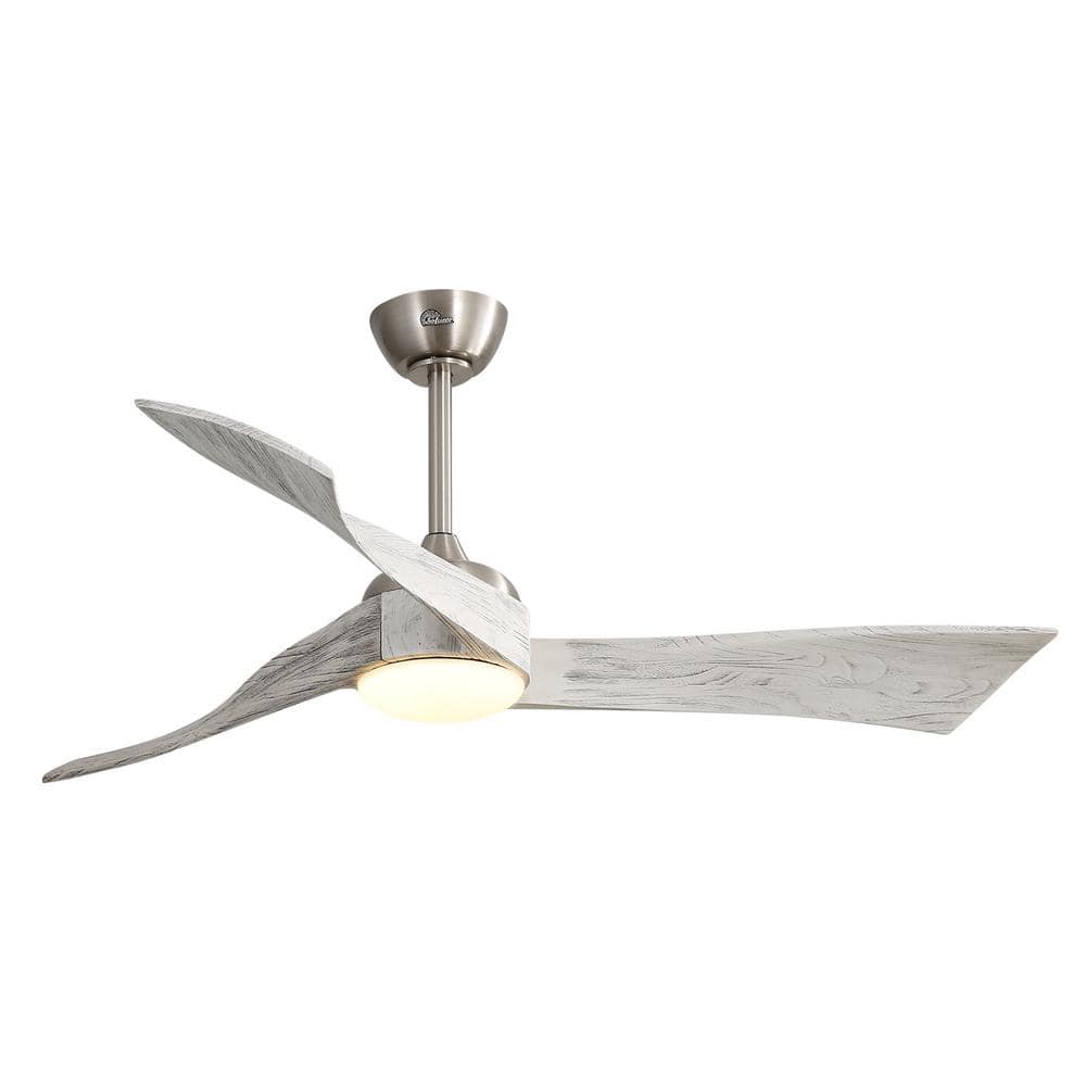 52 in. Integrated Dimmable LED Indoor/Outdoor Brushed Nickel Ceiling Fan with Light Kit and Remote Control price history on PriceWatchPro