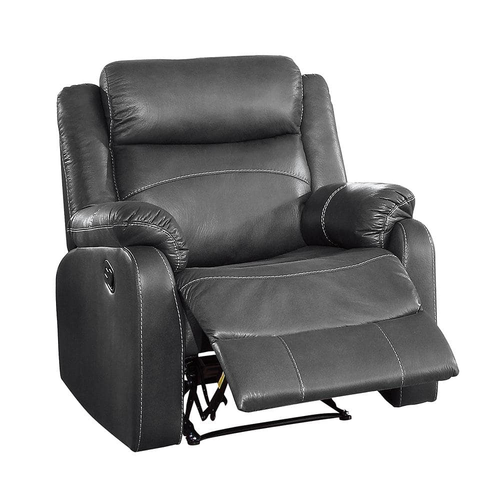Goby Gray Microfiber Lay Flat Manual Recliner