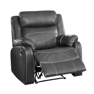 Goby Gray Microfiber Lay Flat Manual Recliner