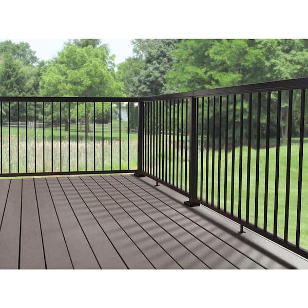 Peak Aluminum Railing 4 in. x 4 in. Black Aluminum Deck Railing Post Base Cover for 42 in. high system