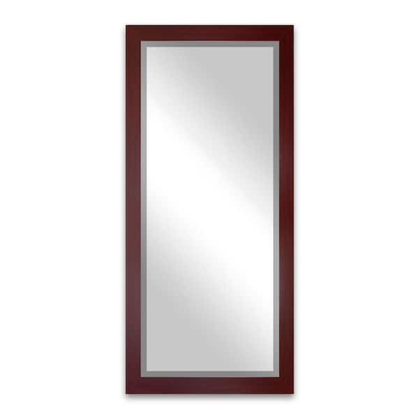 Rayne Mirrors Large Beveled (65.5 in. W x 32 in. H) Dark Mahogany Rectangle Mirror