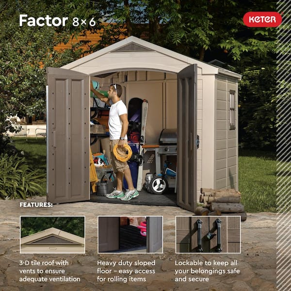 Reviews for Keter Factor 8 ft. W x 6 ft. D Large Outdoor Durable
