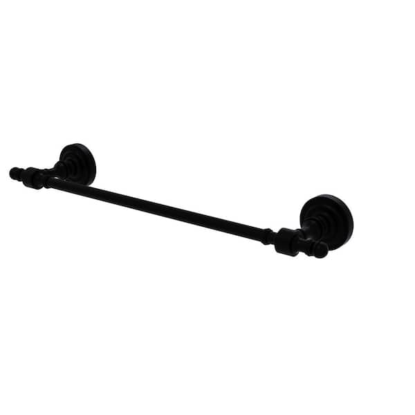 Allied Brass Retro Dot Collection 18 in. Wall Mounted Towel Bar in Matte Black