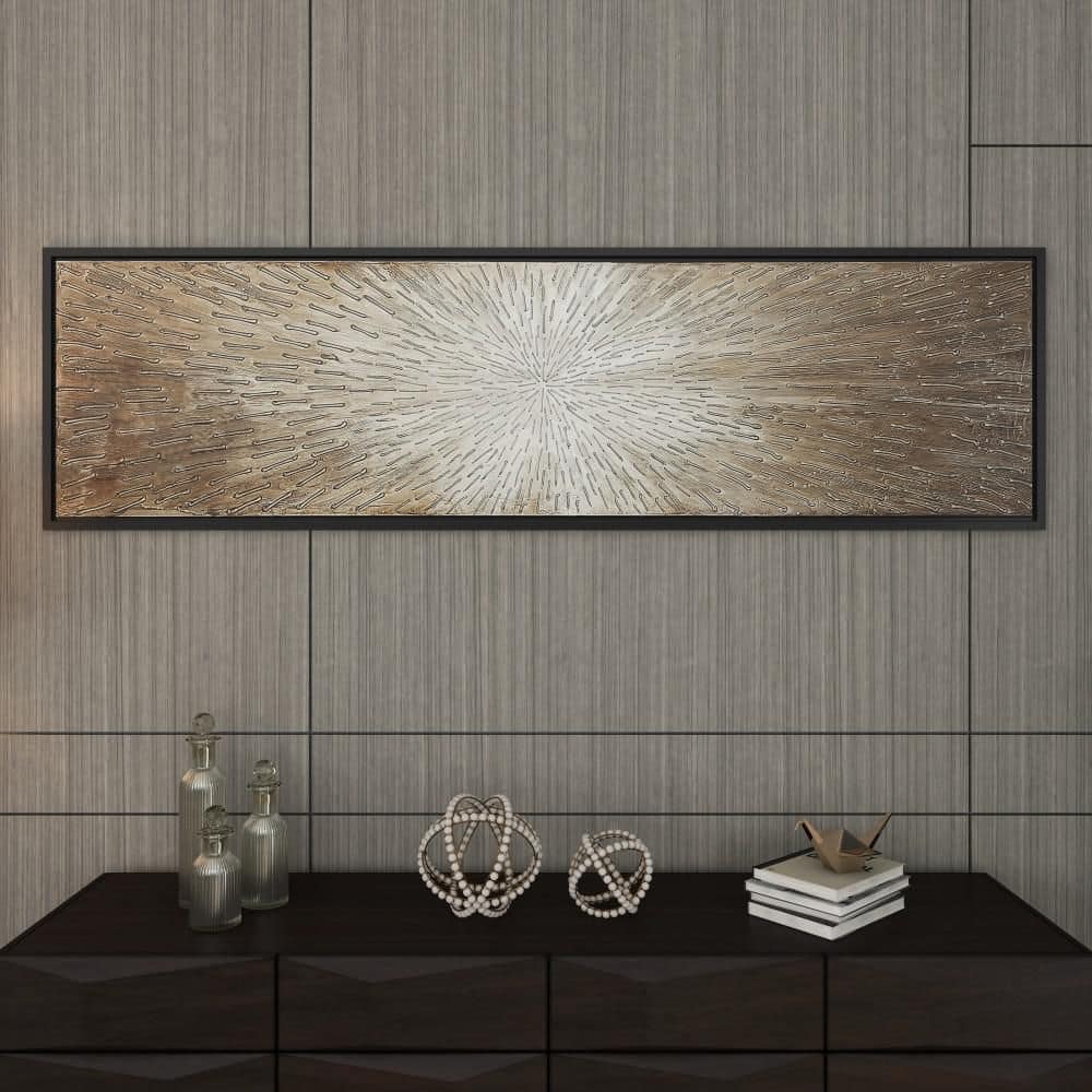 73" x 22" Brown Radial Starburst Canvas Wall Art