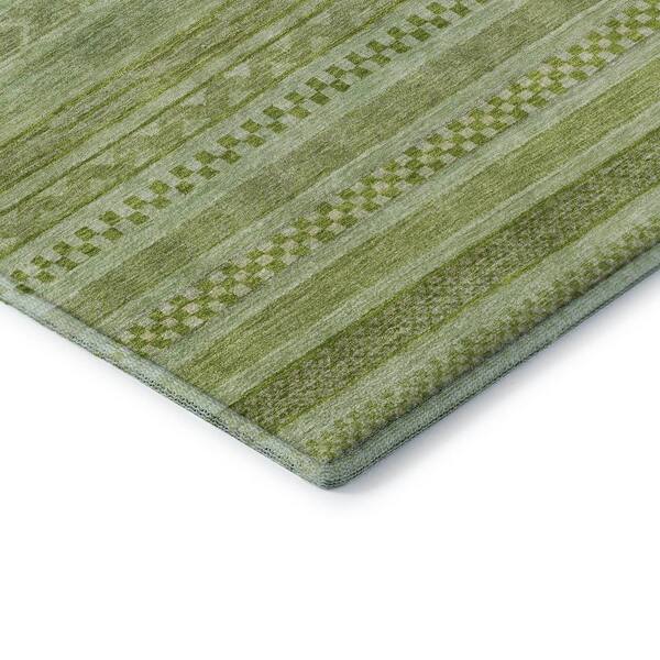 Mayfield Premium Machine Washable Abstract AMF1625 Cactus 5 ft. x 7 ft. 6 in. Area Rug