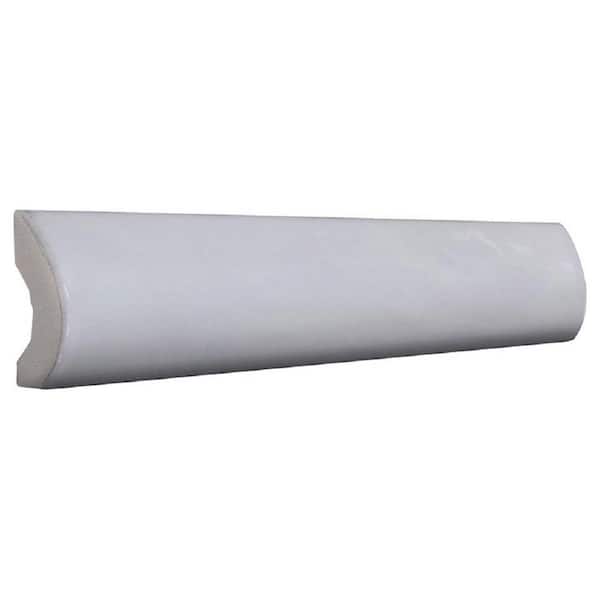 Chateau 1 in. x 8 in. Light Blue Ceramic Glossy Pencil Bullnose Tile Trim (0.556 sq. ft./case) (10-pack)