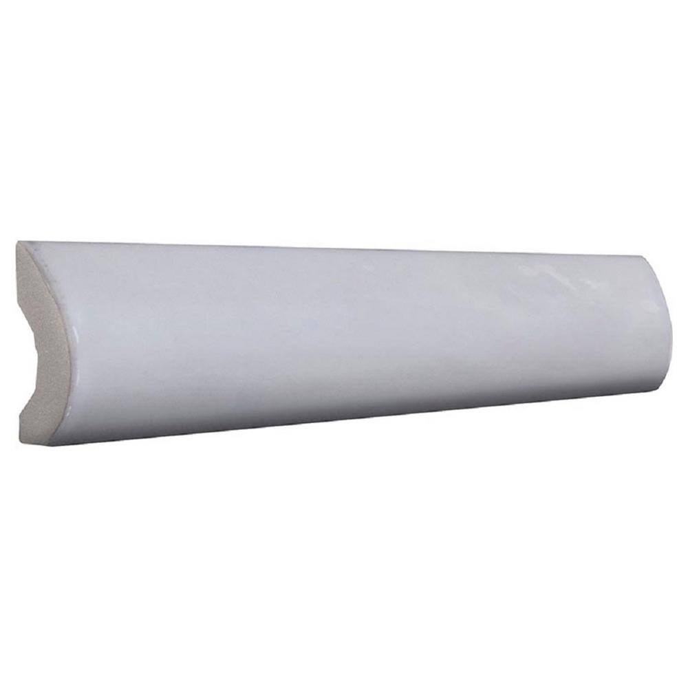 Apollo White Glossy Ceramic Pencil Bullnose Tile Trim 8x1 Inch